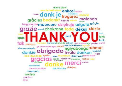 "THANK YOU" Tag Cloud (a lot thanks gratitude speech bubble)