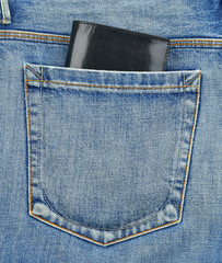 Back pocket of jeans with wallet