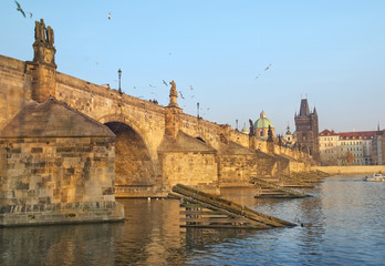 Fototapeta premium Charles Bridge and Vltava river in Prague