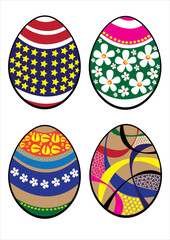 vector set of easter eggs isolated on white background