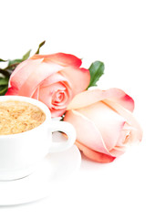 Obraz na płótnie Canvas Coffee and roses