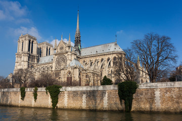 Fototapeta na wymiar Katedra Notre Dame w Paryżu, Ile de France, Francja