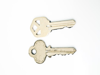 Couple keys isolated on white background