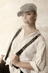 woman smoking cigars