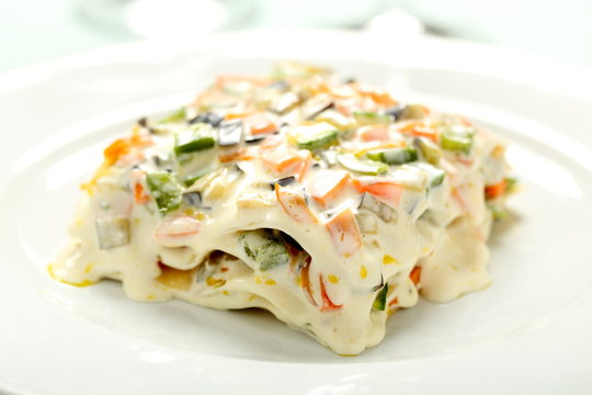 lasagne vegetariane con verdure e formaggio