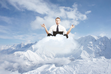 businessman meditating