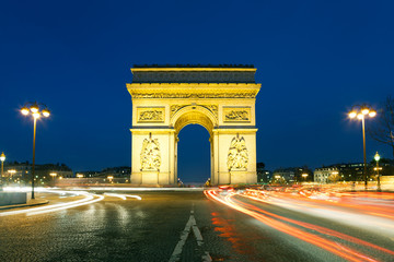 Naklejka na ściany i meble Arc de Triomphe, Charles de Gaulle kwadratowych, Paryż, Ile de France,