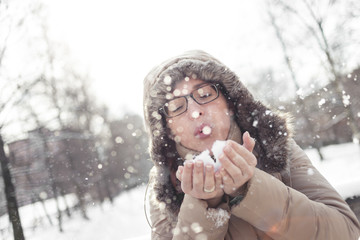 Schnee pusten