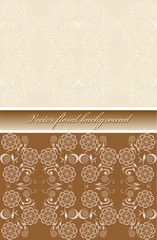 Vector floral background chocolate and cream