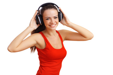 Happy smiling girl dancing