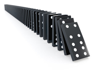 3d Black chain of dominoes
