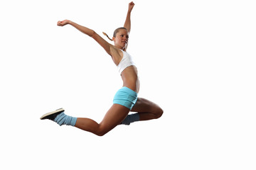 Image of sport woman jumping