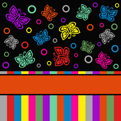 Fototapeta premium Colorful greeting card with butterflies decoration