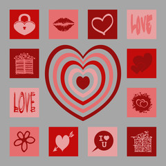 Wallpaper with heart decoration for Valentine's day