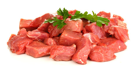 Raw beef meat isolated on white