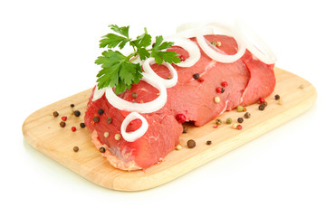 Raw beef meat isolated on white