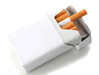 Box of cigarettes, isolated on a white