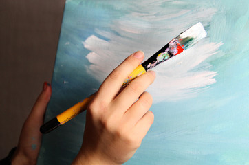 Artist paints a picture