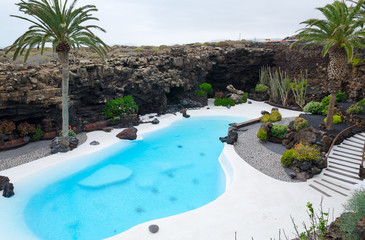 Tropical pool in the cave