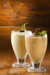 Creamy thick milkshakes or pudding