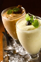 Two creamy double thick puddings