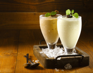 Two delicious thick icecream milkshakes