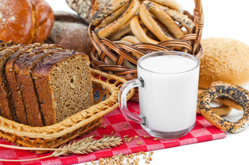 fresh bread on the white background