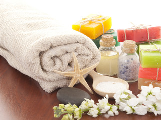Obraz na płótnie Canvas Handmade Soap closeup.Spa products