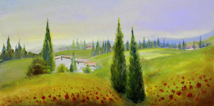 sommer landschaft malerei