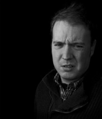 Fototapeta premium man pleading innocence, not to blame with open hands