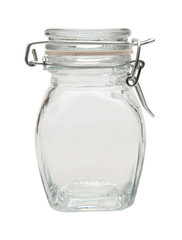 empty glass jar with clipping path