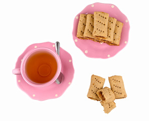 fig jam rolls with tea cup