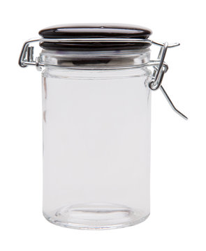 empty glass jar with clipping path