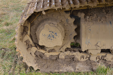 Close up of caterpillar track