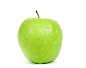 Single Green Apple isolated on a white background