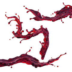 cherry juice or red wine dynamic liquid splash