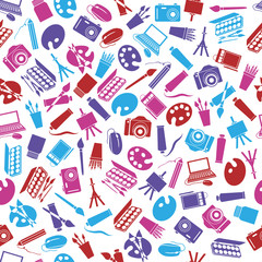 art icons seamless pattern
