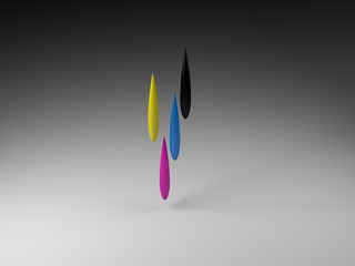 Couleurs primaires Quadrichromie Goutte solo