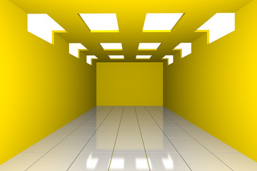 Abstract yellow empty room