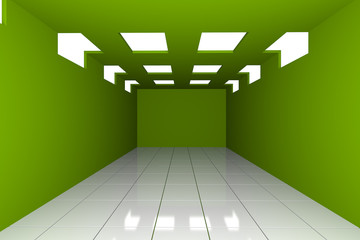 Abstract green empty room