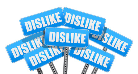 dislike Social media networking concept