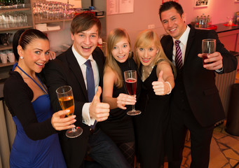 Group of friends celebrating