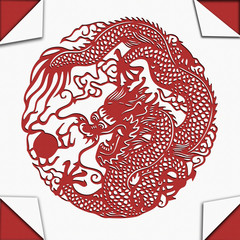 Chinese dragon paper-cut art
