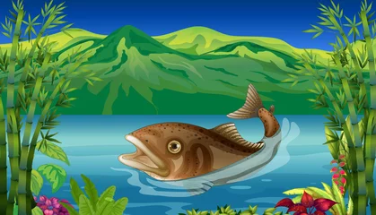 Outdoor-Kissen Ein großer Fisch im Meer © GraphicsRF