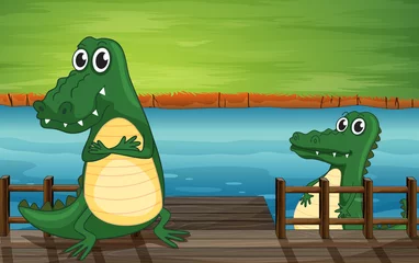 Rolgordijnen Krokodillen in de brug © GraphicsRF