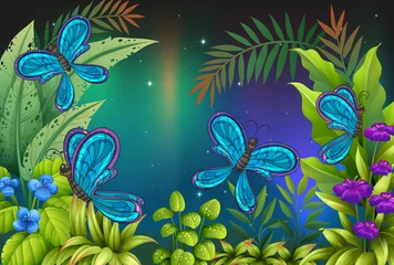 Foto op Plexiglas Een tuin met veel vlinders © GraphicsRF