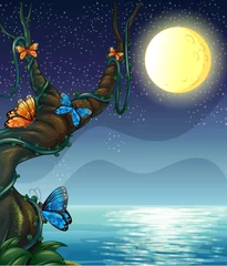 Poster Vlinders De volle maan