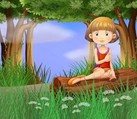 Photo sur Plexiglas Animaux de la forêt Une fille avec un cahier