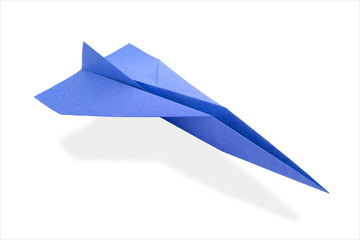 blue origami airplane