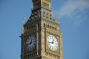 Fototapeta na wymiar Clock face of Big Ben, Westminster